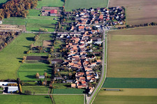 Aerial photograpy of Village view in the district Minderslachen in Kandel in the state Rhineland-Palatinate, Germany