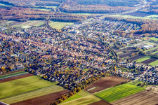 Aerial view of City from the northwest in Kandel in the state Rhineland-Palatinate, Germany