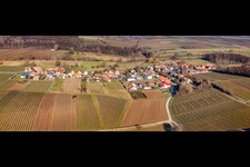 Village panorama from the south in Hergersweiler in the state Rhineland-Palatinate, Germany
