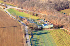 Aerial view of Substation on the B38 in Dörrenbach in the state Rhineland-Palatinate, Germany