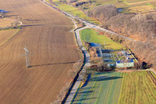 Aerial photograpy of Substation on the B38 in Dörrenbach in the state Rhineland-Palatinate, Germany