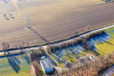 Substation on the B38 in Dörrenbach in the state Rhineland-Palatinate, Germany seen from above