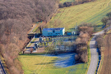 Aerial view of Substation from the east in Dörrenbach in the state Rhineland-Palatinate, Germany