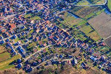Aerial view of Oberdorfstr in Oberotterbach in the state Rhineland-Palatinate, Germany