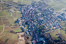 Bird's eye view of District Rechtenbach in Schweigen-Rechtenbach in the state Rhineland-Palatinate, Germany