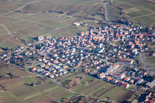 District Schweigen in Schweigen-Rechtenbach in the state Rhineland-Palatinate, Germany seen from a drone