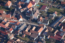Aerial photograpy of District Schweigen in Schweigen-Rechtenbach in the state Rhineland-Palatinate, Germany