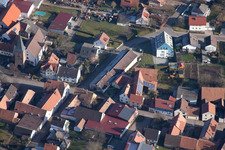 Oblique view of District Schweigen in Schweigen-Rechtenbach in the state Rhineland-Palatinate, Germany