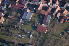 District Schweigen in Schweigen-Rechtenbach in the state Rhineland-Palatinate, Germany from above