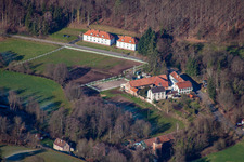 Aerial view of St. Germanshof in the district Sankt Germanshof in Bobenthal in the state Rhineland-Palatinate, Germany