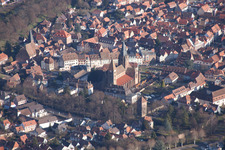 Aerial view of Wissembourg in the state Bas-Rhin, France
