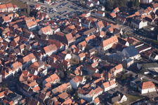 Bird's eye view of Wissembourg in the state Bas-Rhin, France