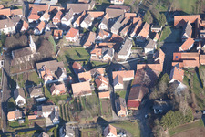 Steinseltz in the state Bas-Rhin, France viewn from the air