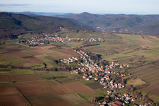 Steinseltz in the state Bas-Rhin, France seen from a drone