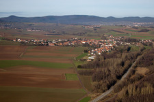 Bird's eye view of Riedseltz in the state Bas-Rhin, France