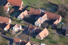 Aerial photograpy of Seebach in the state Bas-Rhin, France