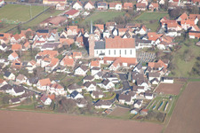 Aerial photograpy of Schleithal in the state Bas-Rhin, France