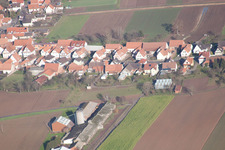 Schleithal in the state Bas-Rhin, France viewn from the air