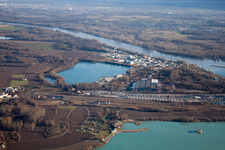Bird's eye view of Harbor in Lauterbourg in the state Bas-Rhin, France