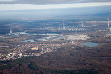 Aerial photograpy of From the southwest in Wörth am Rhein in the state Rhineland-Palatinate, Germany