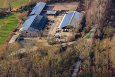 Aerial view of Kennelhof Riding Stables in the district Sondernheim in Germersheim in the state Rhineland-Palatinate, Germany
