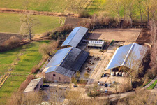 Aerial photograpy of Kennelhof Riding Stables in the district Sondernheim in Germersheim in the state Rhineland-Palatinate, Germany