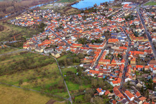 City view from the southwest in Philippsburg in the state Baden-Wuerttemberg, Germany