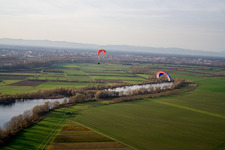 Aerial view of Silzgraben in the district Insultheimerhof in Altlußheim in the state Baden-Wuerttemberg, Germany