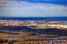 Airport Speyer from the east in Speyer in the state Rhineland-Palatinate, Germany