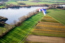 Aerial photograpy of Silzgraben in the district Insultheimerhof in Altlußheim in the state Baden-Wuerttemberg, Germany