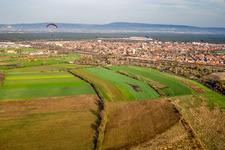 City from the southwest in Hockenheim in the state Baden-Wuerttemberg, Germany
