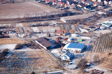 Oblique view of District Neuenbürg in Kraichtal in the state Baden-Wuerttemberg, Germany