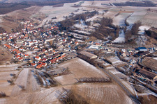 District Neuenbürg in Kraichtal in the state Baden-Wuerttemberg, Germany seen from above