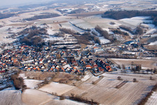 Aerial view of From the west in the district Neuenbürg in Kraichtal in the state Baden-Wuerttemberg, Germany