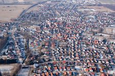 Aerial view of District Weiher in Ubstadt-Weiher in the state Baden-Wuerttemberg, Germany