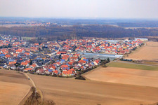 Aerial view of Village view from the south in Kuhardt in the state Rhineland-Palatinate, Germany