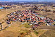 Fishing village from the west in Neupotz in the state Rhineland-Palatinate, Germany