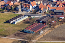 Agricultural buildings at Oberdorf in Rheinzabern in the state Rhineland-Palatinate, Germany