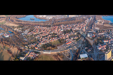 City overview of Altwörth in Wörth am Rhein in the state Rhineland-Palatinate, Germany