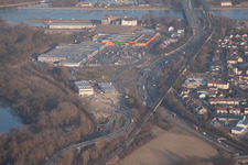 Aerial photograpy of Maximilian Center II in the district Maximiliansau in Wörth am Rhein in the state Rhineland-Palatinate, Germany
