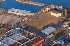 Aerial view of DLW Street in the district Maximiliansau in Wörth am Rhein in the state Rhineland-Palatinate, Germany