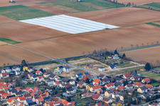 New development area Im Holderbusch in Minfeld in the state Rhineland-Palatinate, Germany out of the air
