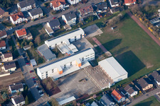 School grounds and buildings of the Grandschule Berghausen and of Realschule plus Dudenhofen-Roemerberg in Roemerberg in the state Rhineland-Palatinate, Germany