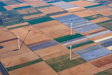 Wind turbines of the Statkraft wind farm in the district Heiligenstein in Römerberg in the state Rhineland-Palatinate, Germany