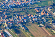 Aerial photograpy of Neustadter Straße in Lingenfeld in the state Rhineland-Palatinate, Germany