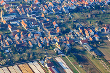 Aerial view of Hohesteggasse in Lingenfeld in the state Rhineland-Palatinate, Germany
