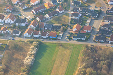 At Hirschgragben in Lingenfeld in the state Rhineland-Palatinate, Germany from the plane