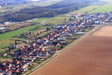 Aerial photograpy of Brehmstr in the district Minderslachen in Kandel in the state Rhineland-Palatinate, Germany