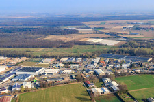Bird's eye view of Horst industrial estate in the district Minderslachen in Kandel in the state Rhineland-Palatinate, Germany