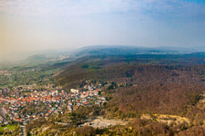Aerial view of From the south in Nußloch in the state Baden-Wuerttemberg, Germany